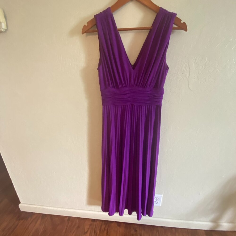 Purple Pleated Midi Dress for the holidays - Size 6